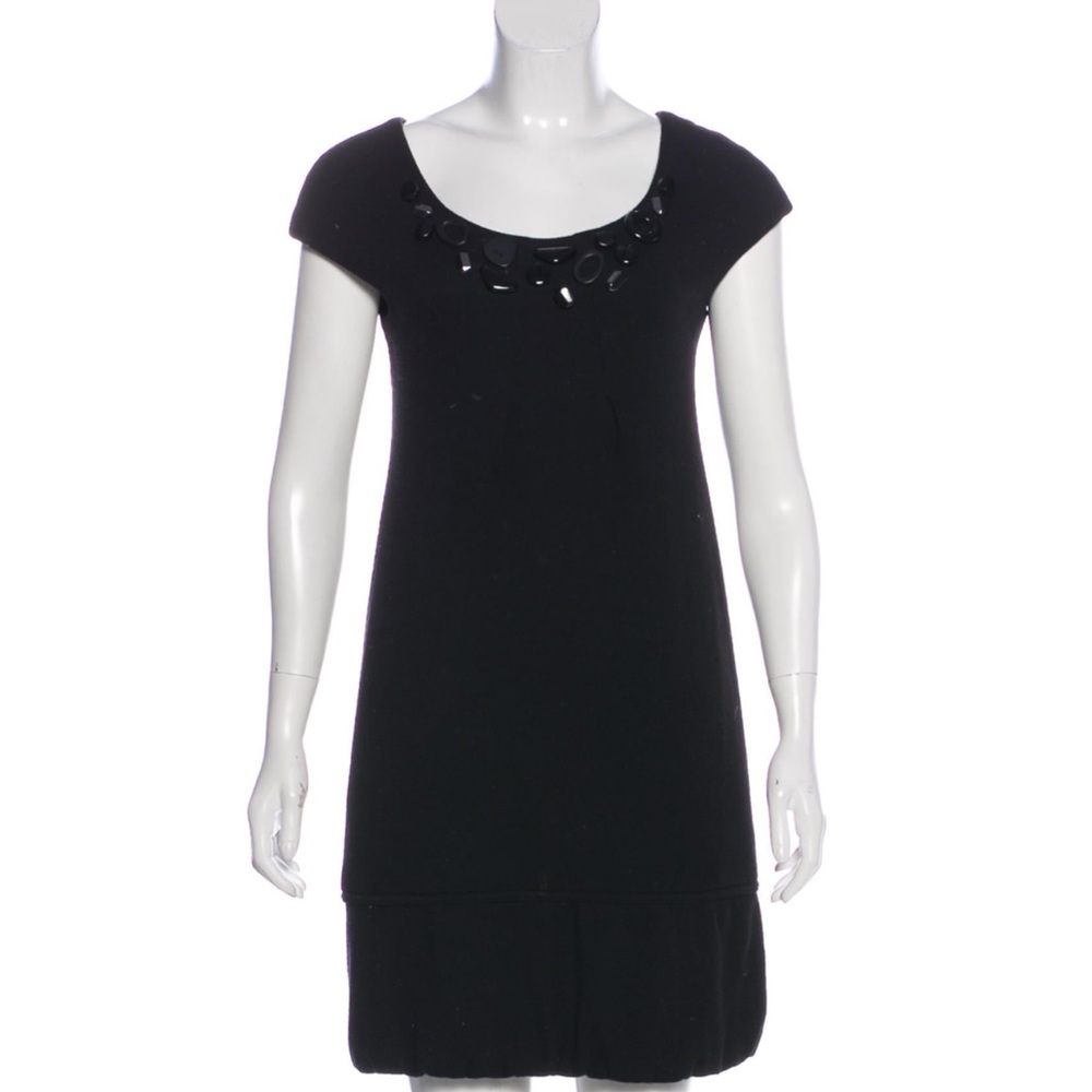VINCE WOOL EMBELLISHMENT DRESS